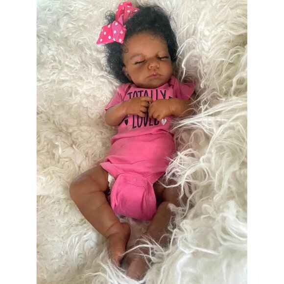 Reborn Baby Dolls Black Girl-20 Inch Realistic Newborn Baby Doll - Picture 3 of 8
